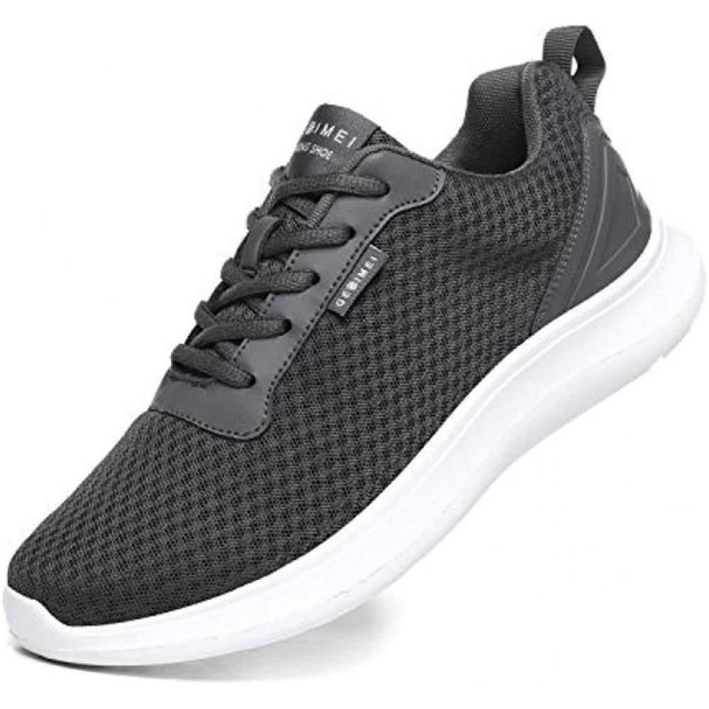 Men's Breathable Mesh Tennis Shoes Comfortable Gym Sneakers Lightweight Athletic Running Shoes Dark Grey